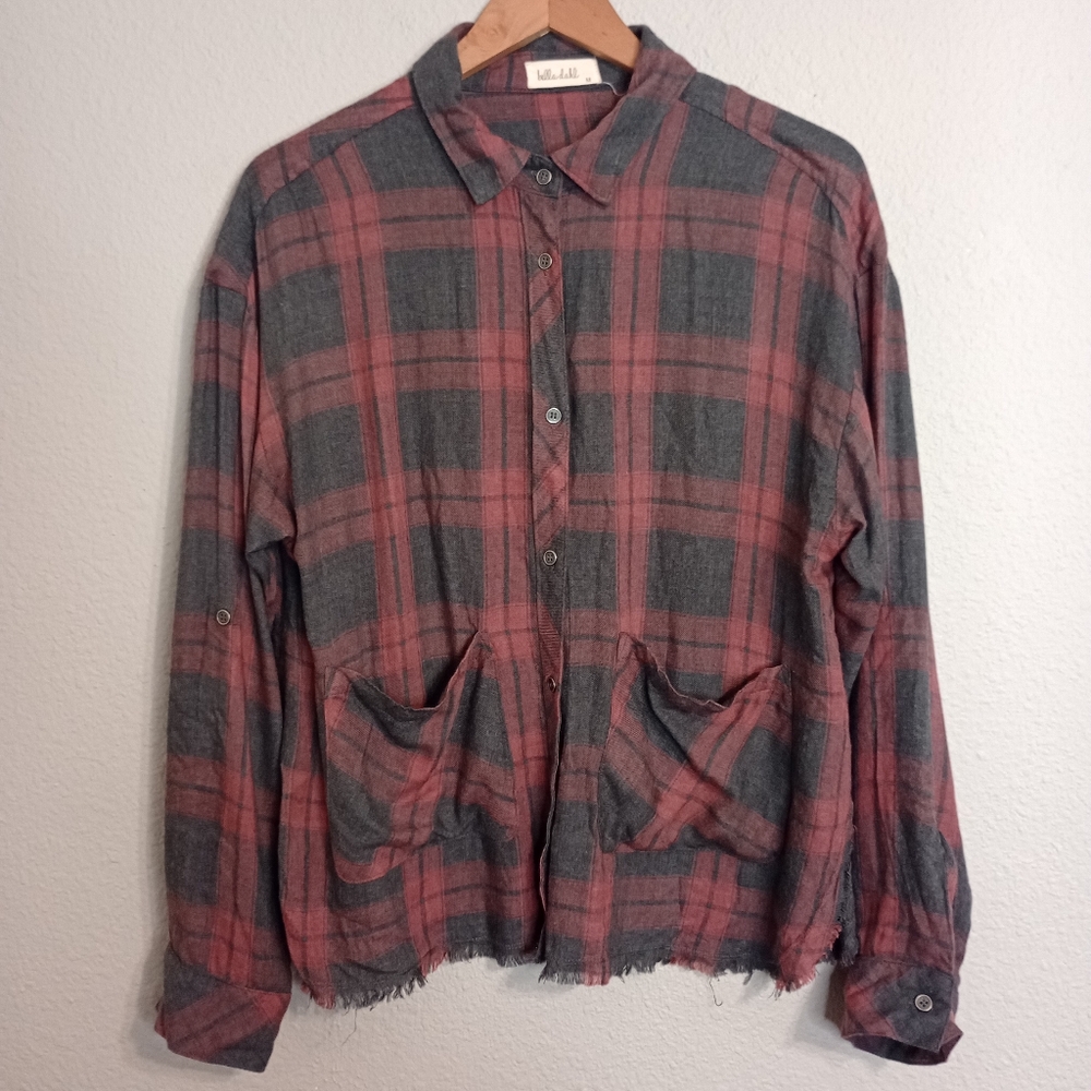 Bella Dahl Plaid Button Down Shirt Relaxed Fit